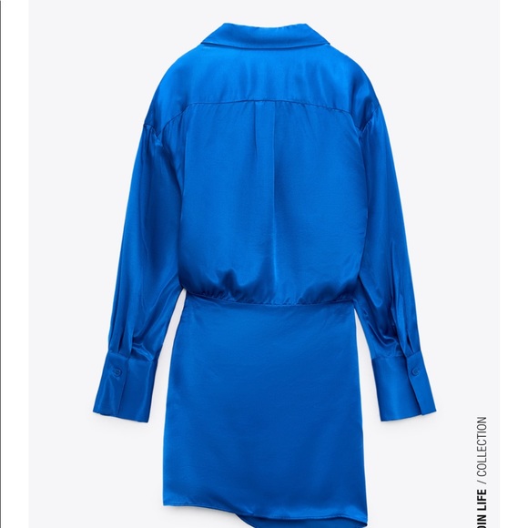 Zara Satin Effect Wrap Dress - Picture 13 of 16